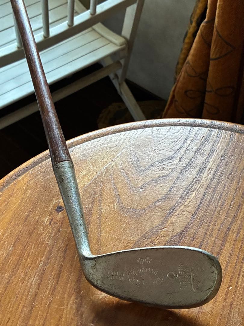 アンティーク　木製　ゴルフ　クラブ　ヒッコリー　アイアン　③ 100年　アメリカ