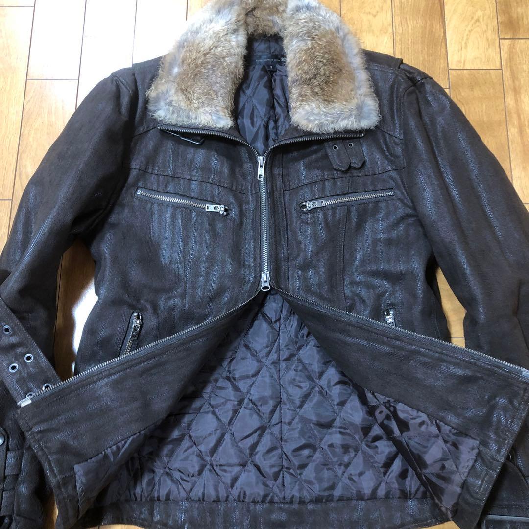 ♠️SCHLUSSEL♠️フェイクスエードライダースジャケット⭐️裏地中綿キルティング