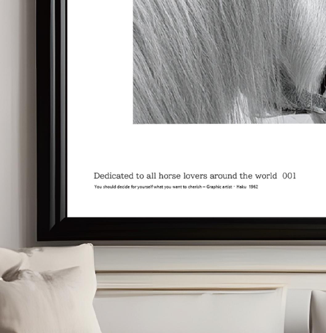 白馬／完全オリジナル・絵画のようなアートポスター　400×500