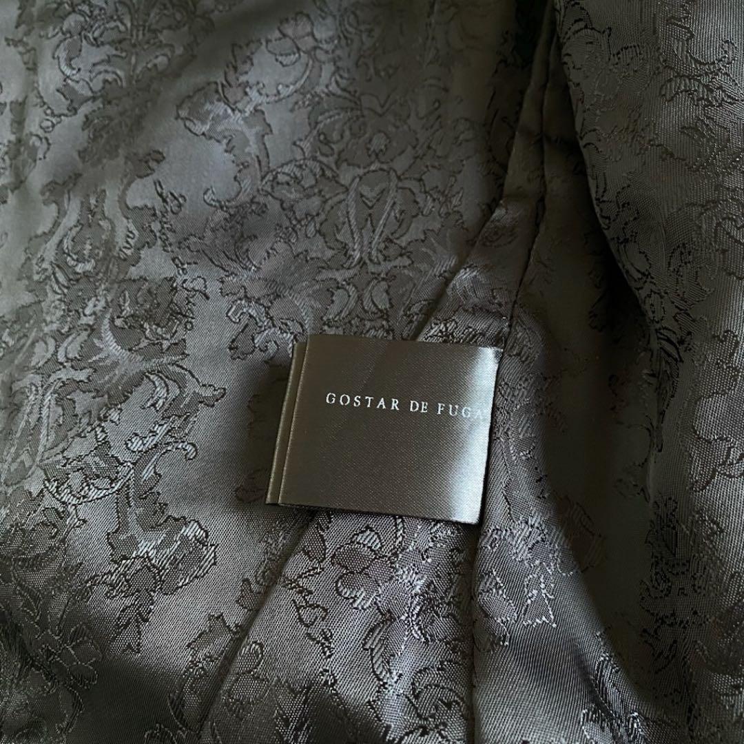 ゴスタールジフーガ 馬革 シングルライダース 総柄 裏地　レザージャケット　黒