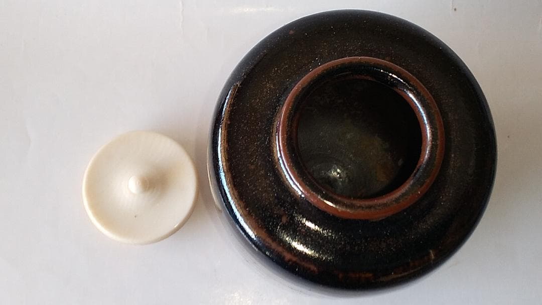 松本鉄山 松本鐵山 大名物 円乗坊写 茶入 仕覆 角倉金襴 共箱 茶道具 新品