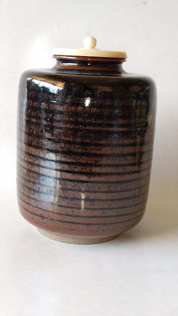 松本鉄山 松本鐵山 大名物 円乗坊写 茶入 仕覆 角倉金襴 共箱 茶道具 新品