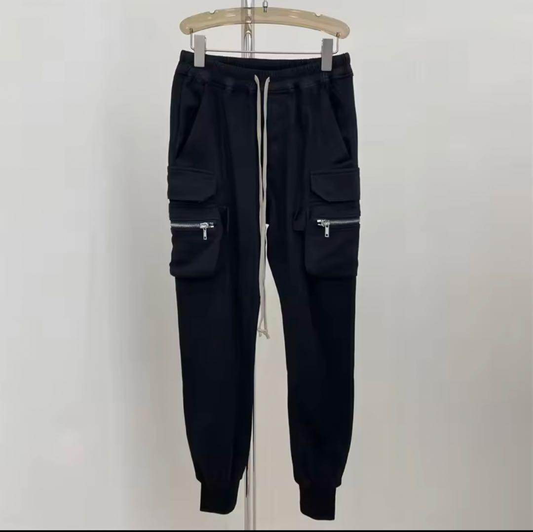 ブラックカーゴパンツ スウェット素材