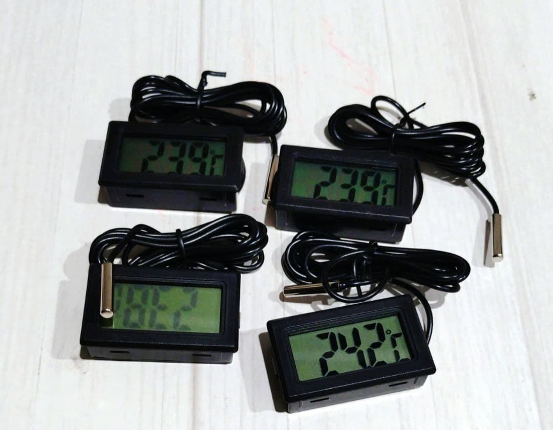 4個セット水温系/温度計デジタル式 熱帯魚 ミルク 冷蔵庫 室内