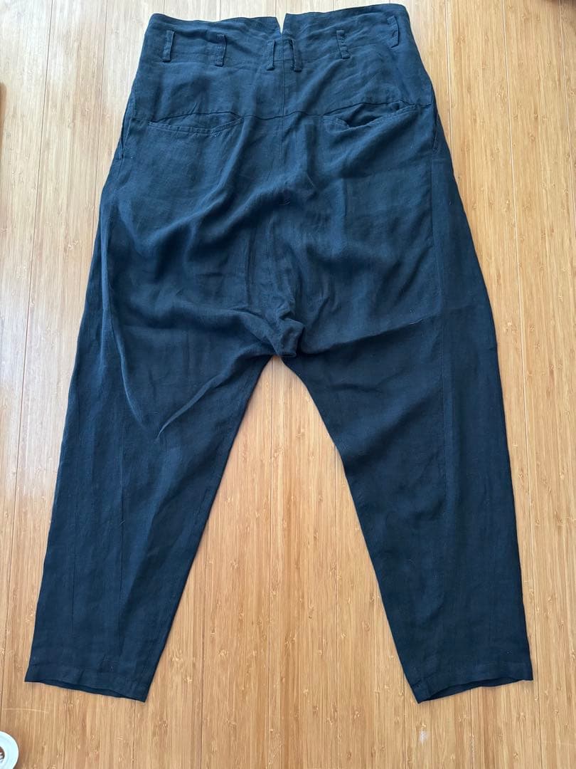 nude masahikomaruyama 黒 サルエルパンツ リネン100