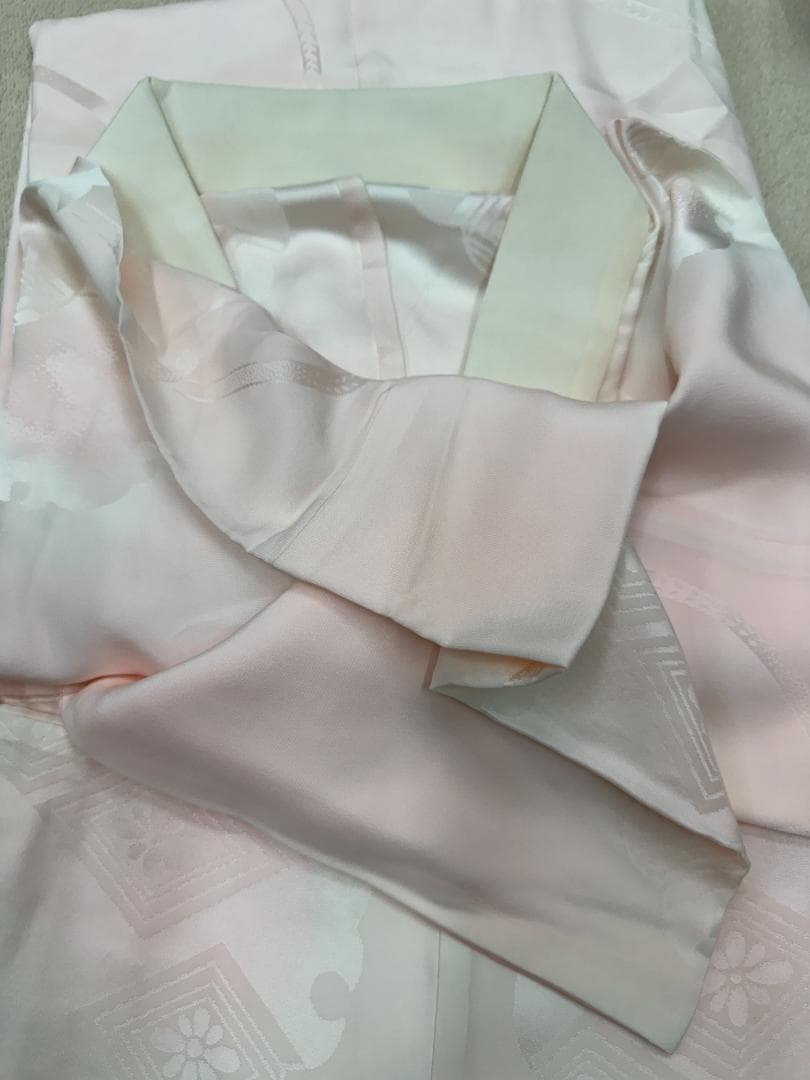 逸品 千總 桶絞り 刺繍 薄黄色オレンジ地染め分け振袖 単品