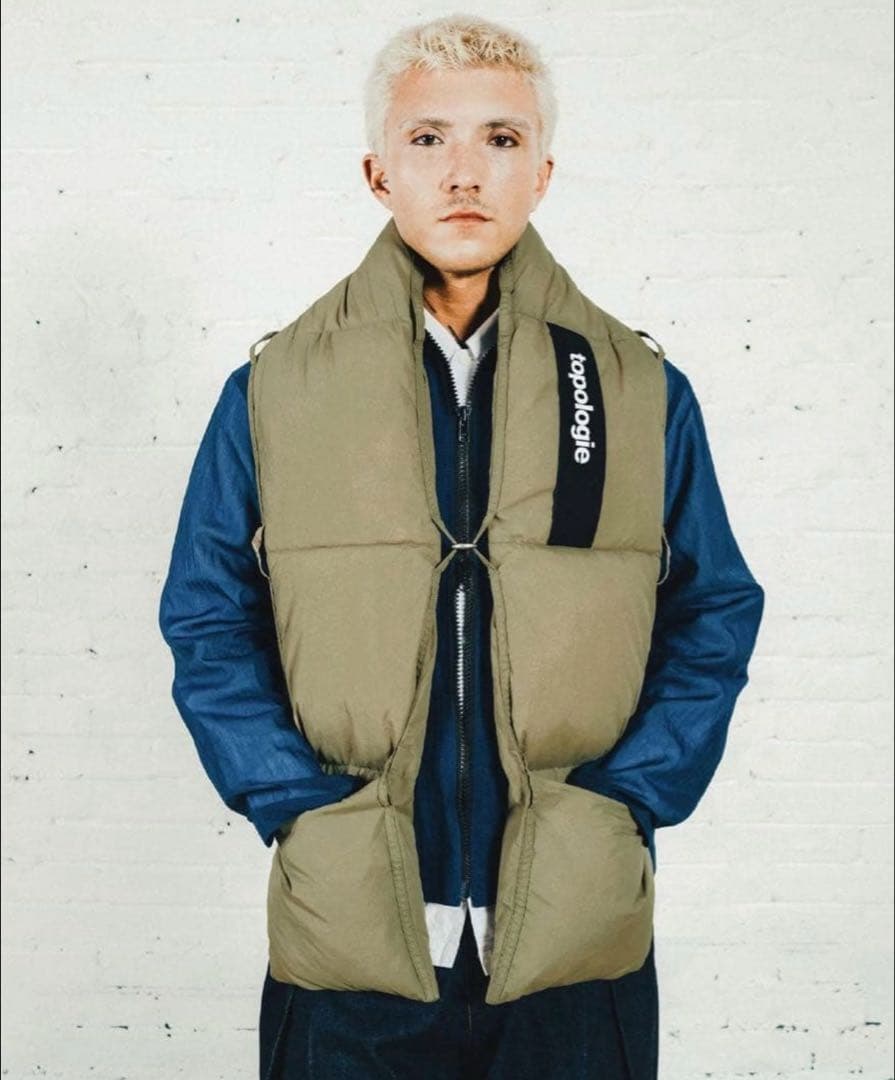 topologie マフラー Puffer Scarf モスグリーン