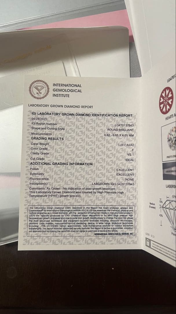 James Allen 婚約指輪 ラボ1.09ct+プラチナ 鑑定書付き