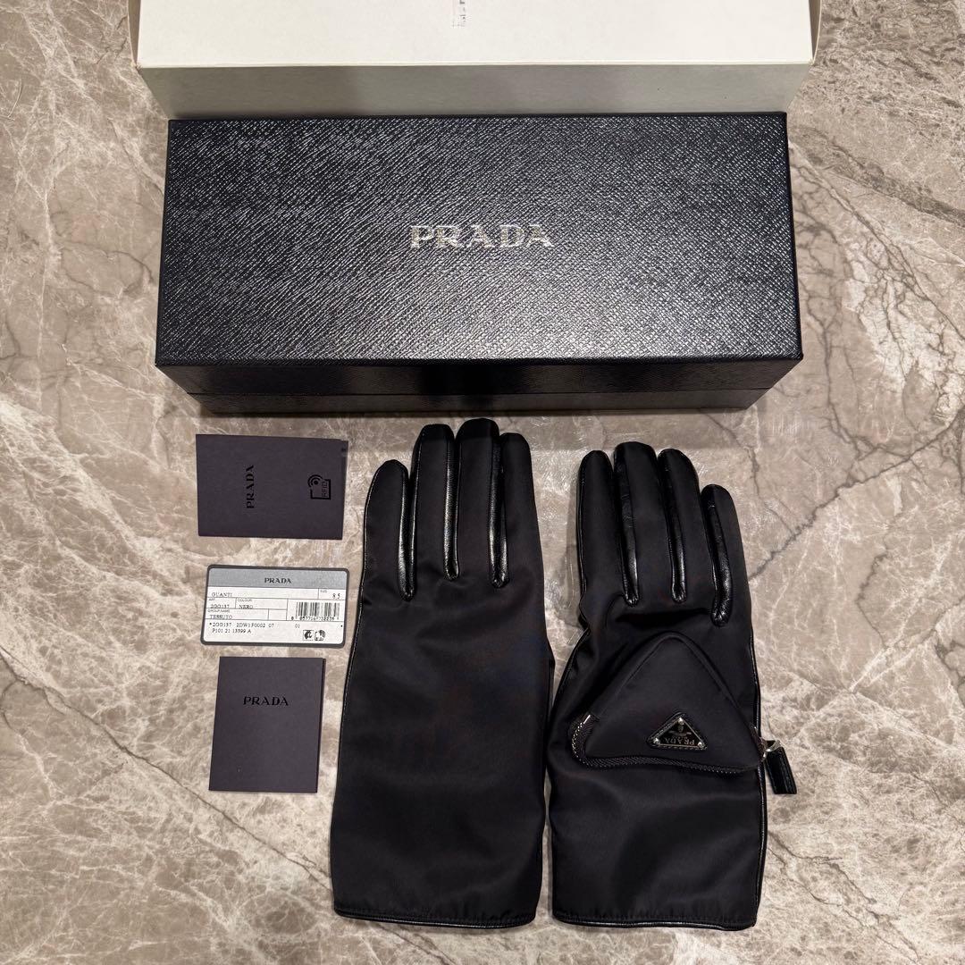 【新品・未使用】PRADA プラダ リナイロン×レザー 手袋 グローブ 8.5