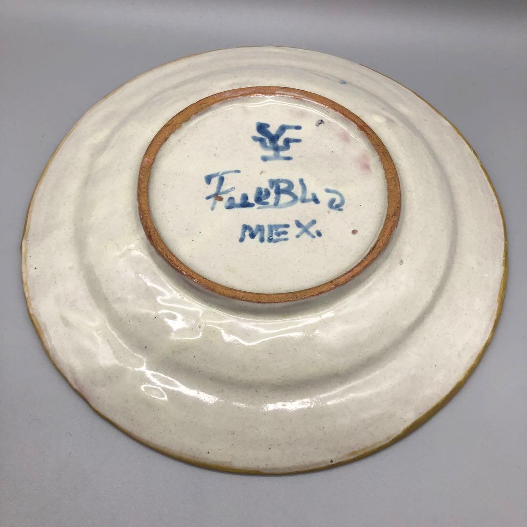 メキシコプエブラタラベラ焼ビンテージ陶器伝統工芸鳥バードお皿プレート24cm5枚