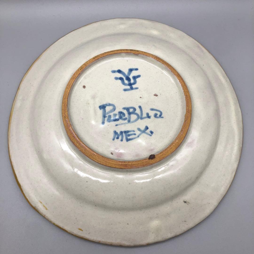 メキシコプエブラタラベラ焼ビンテージ陶器伝統工芸鳥バードお皿プレート24cm5枚