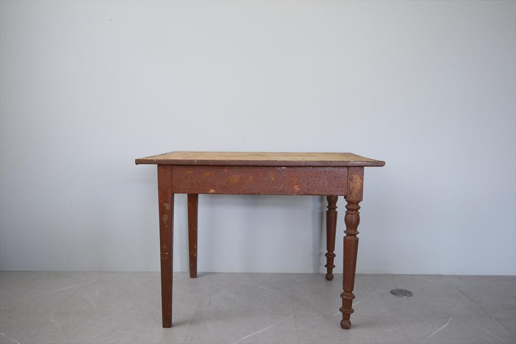 フランスアンティーク古木ダイニングテーブル/木製机/作業台/デスク(79-361
