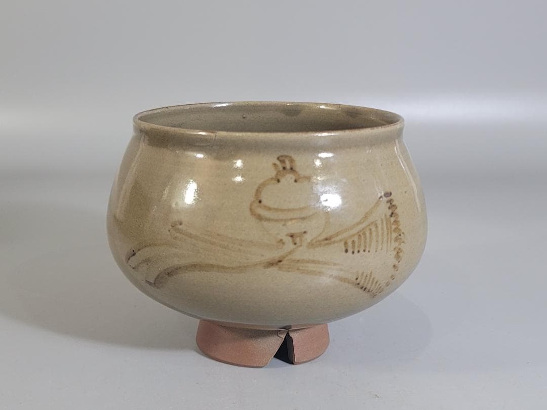 茶道具 虫明焼 むしあけ 鈴紋 茶碗 古美術 DT168