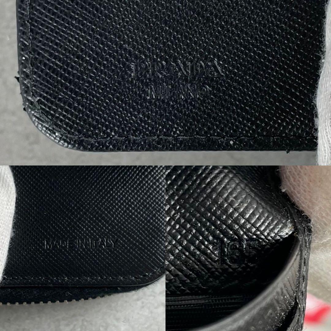 【美品】プラダ ケース 三角ロゴ サフィアーノレザー