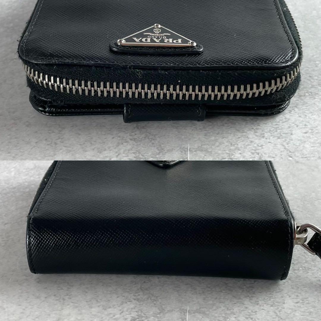 【美品】プラダ ケース 三角ロゴ サフィアーノレザー