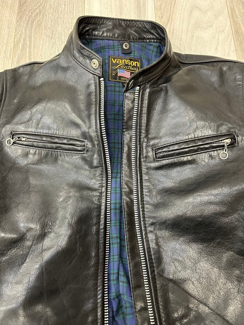 Vansonブラック レザー シングルライダース　 コメットCOMETサイズ38