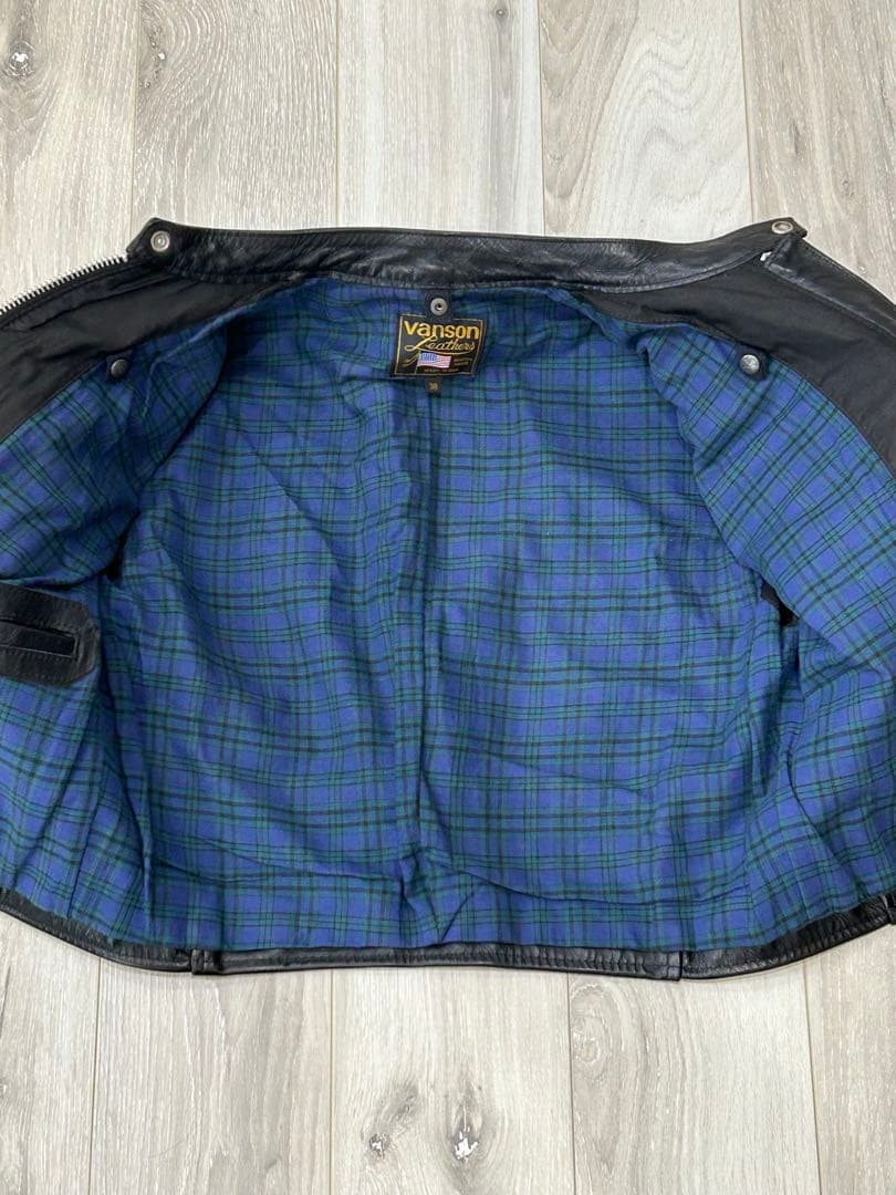 Vansonブラック レザー シングルライダース　 コメットCOMETサイズ38