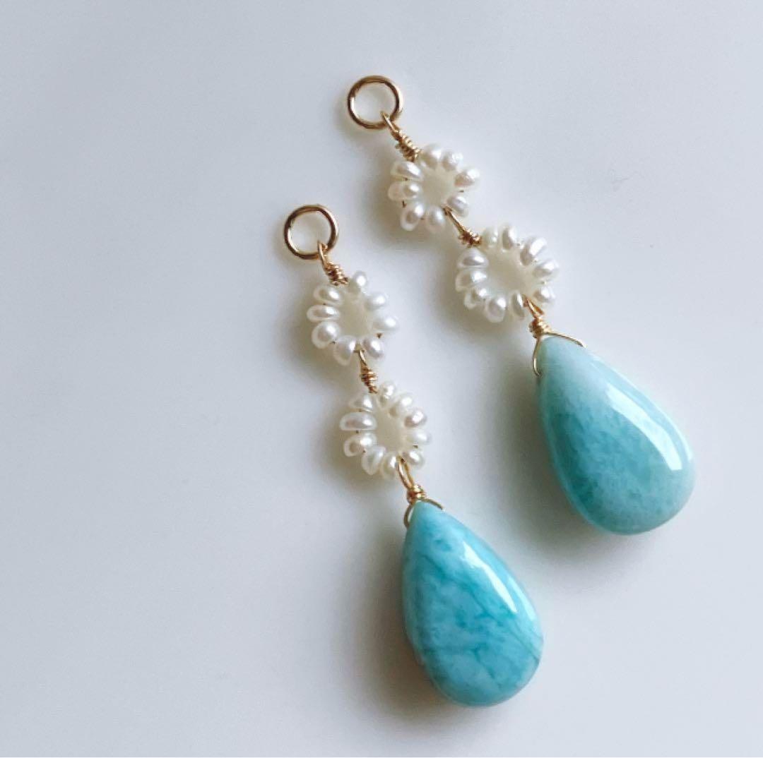 Kaya◆カラーバンデットアゲート×エメラルド×淡水パールチャーム