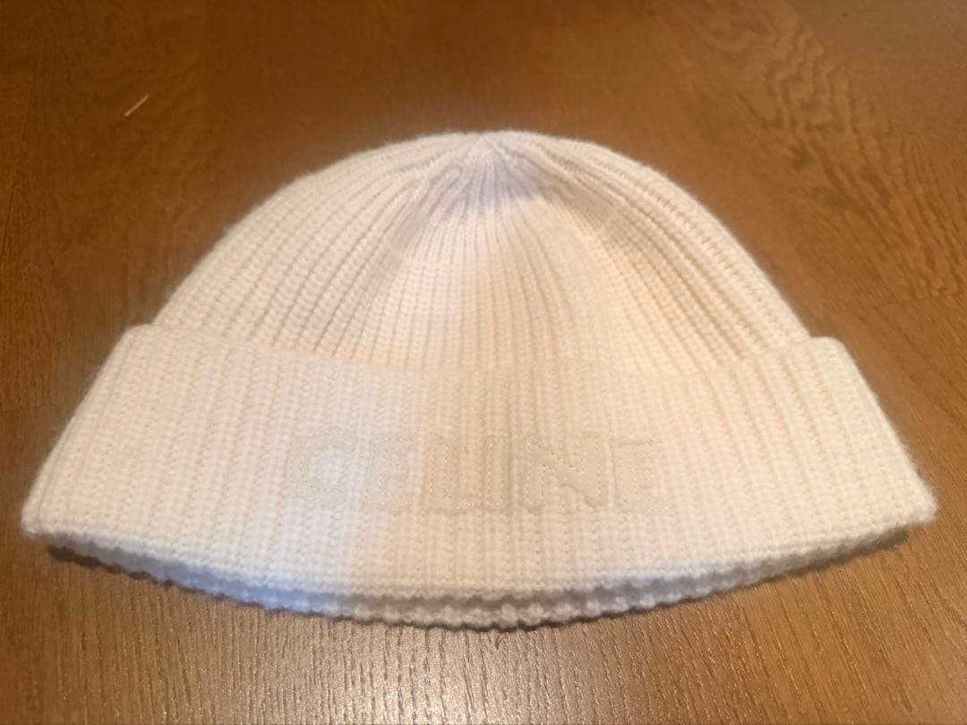 CELINE ニット帽 オフホワイト