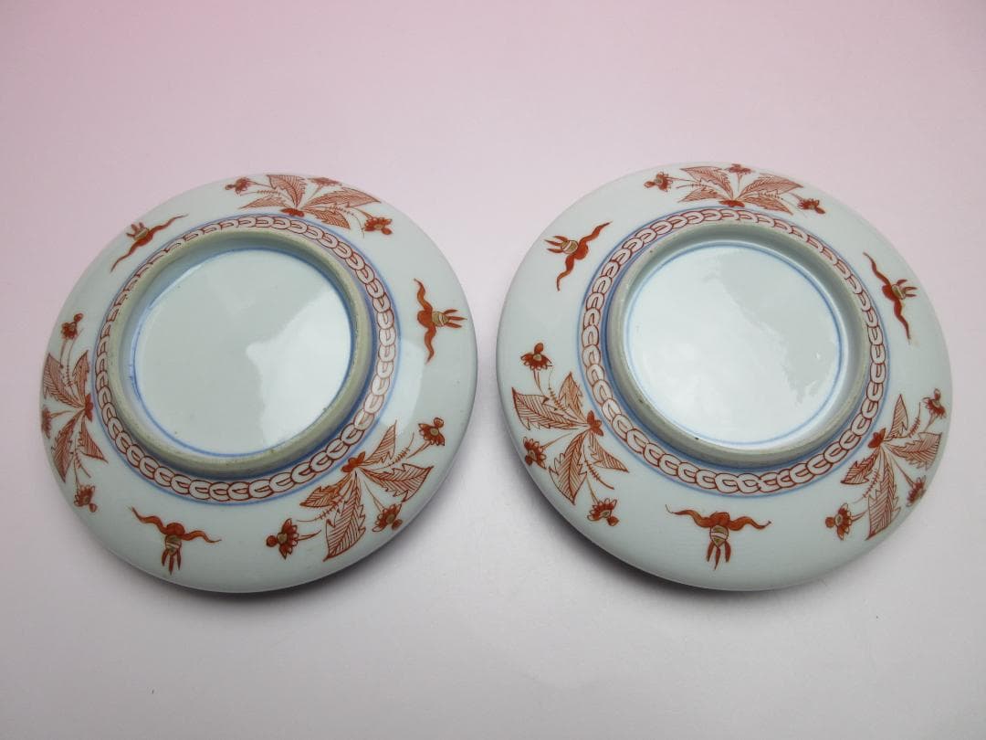 大聖寺伊万里 金彩 色絵 小皿 10客 古伊万里 時代 70707