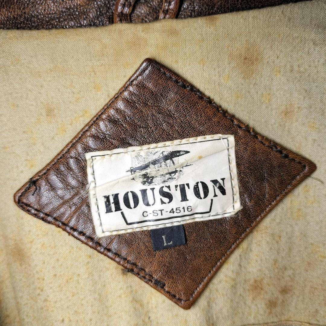 Houston ヒューストン ヴィンテージ フェード ラムレザー ジャケット L