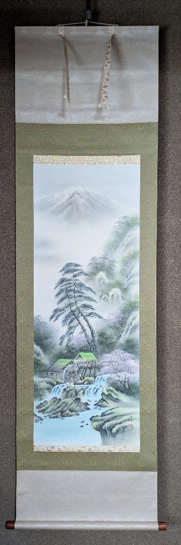 水墨画 桜 小森清 山と川の風景