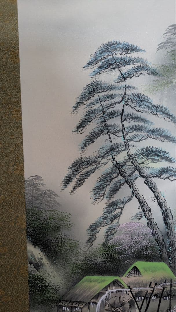 水墨画 桜 小森清 山と川の風景