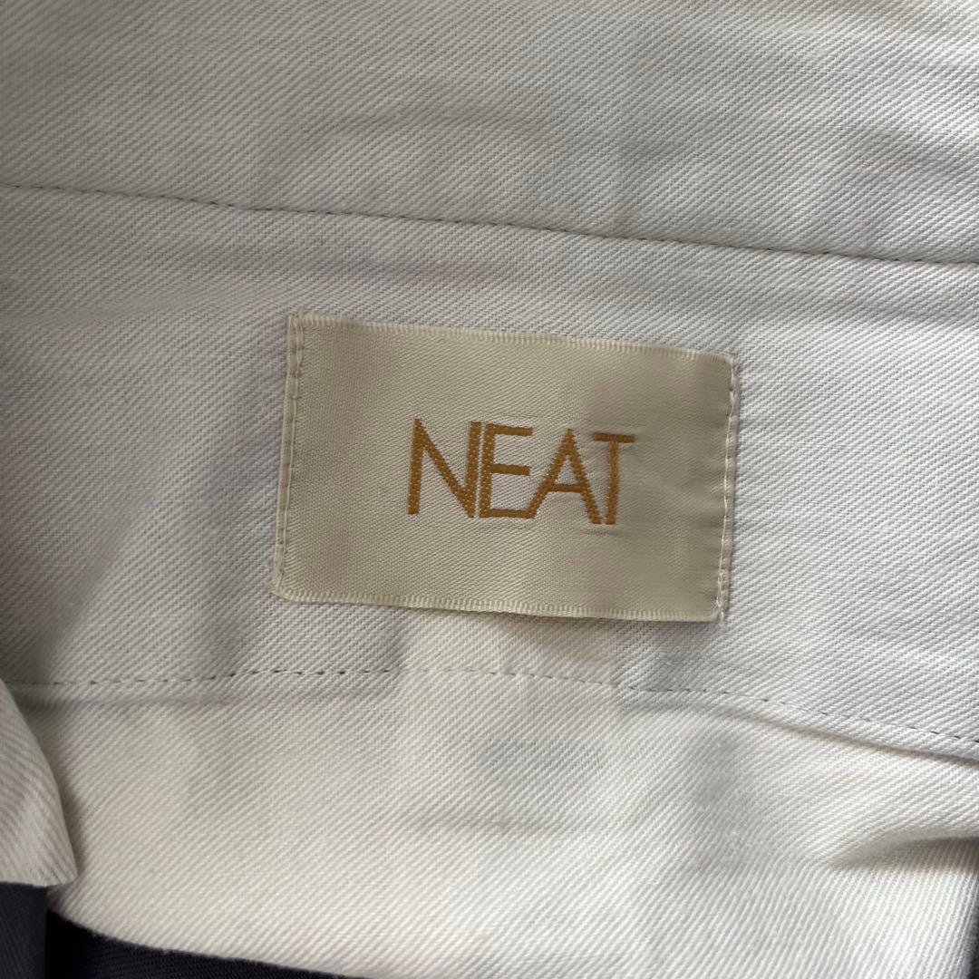 美品 NEAT Chino ニートチノ ブルーグレー 46 コットン 2タック