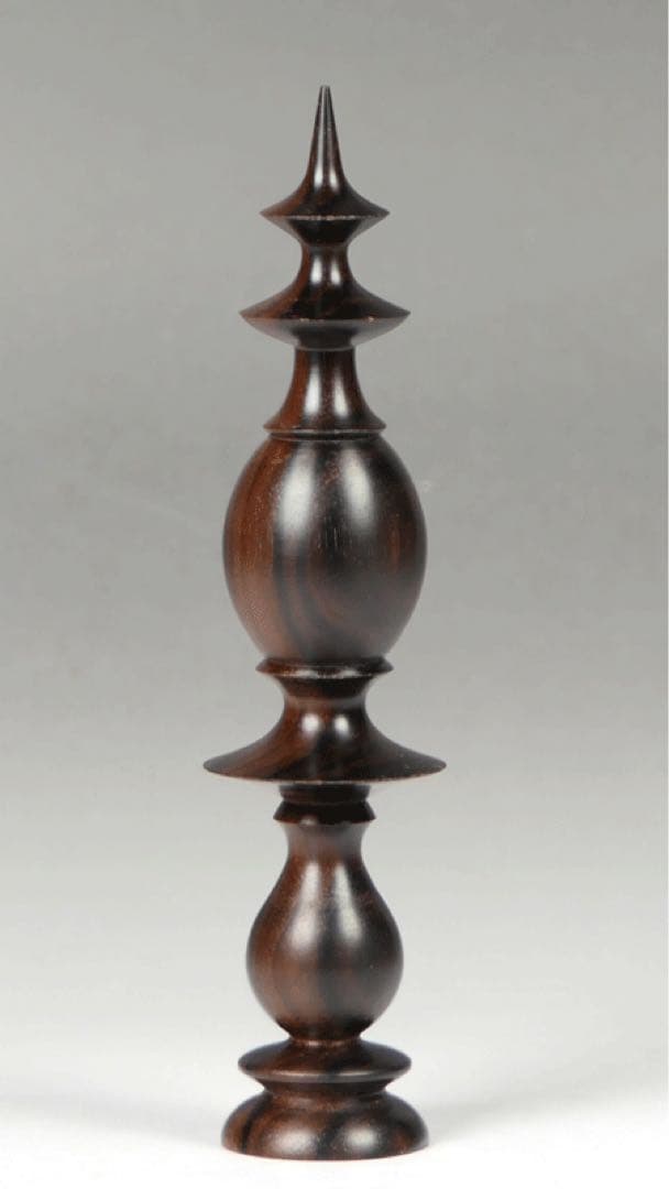 【オストリッチ・エッグ飾り】 黒檀製スタンド　理科系　ダークアカデミア