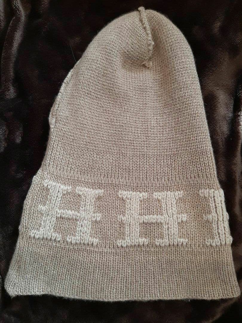 HERMES　エルメス　ニット帽　帽子　ビーニー　カシミヤ　キャップ　ベージュ