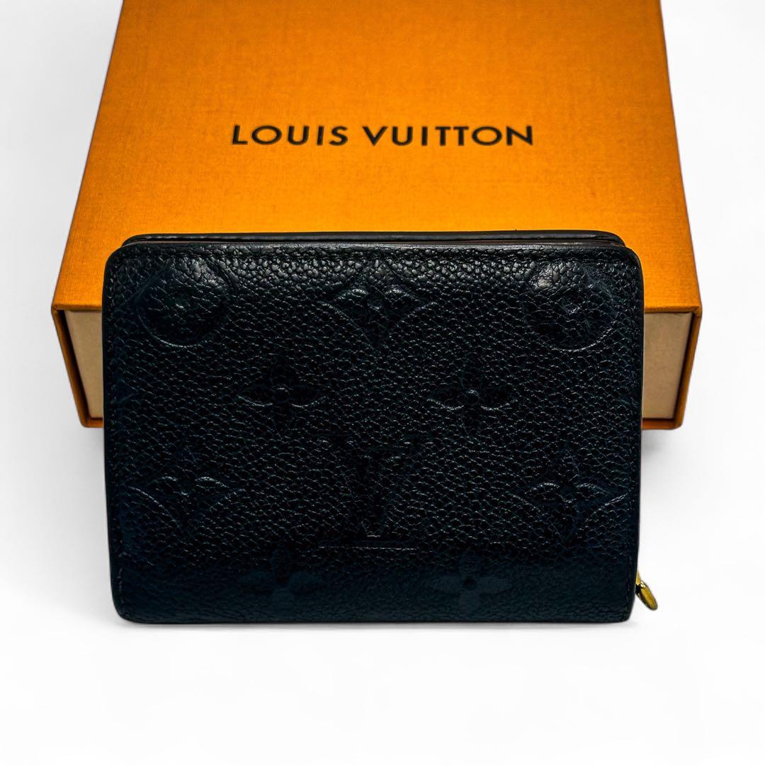 【現行品】ルイヴィトン折り財布 ポルトフォイユ クレア アンプラント ノワール