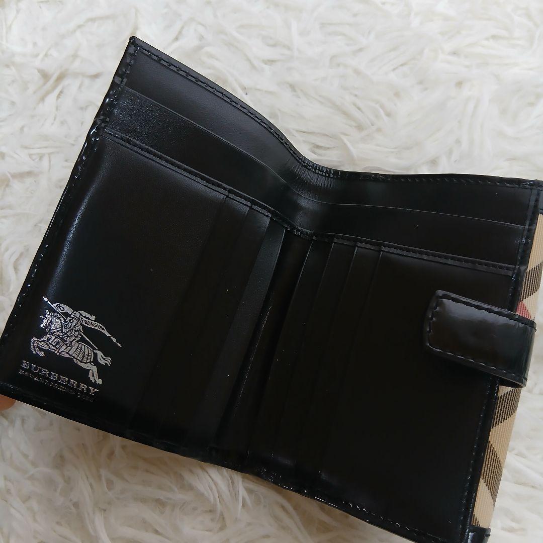 【BURBERRY】ノバチェック　PVC　レザー　ゴールド金具　３つ折り財布