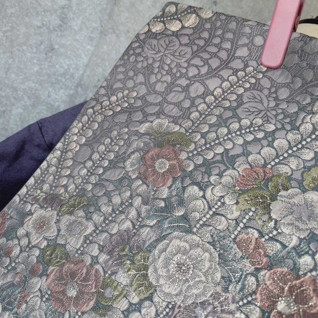 振袖　フルセット　正絹　辻が花　帯　襟　レース　薄紫　成人式　m3