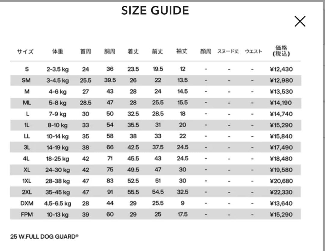 犬服・アクセサリー Alphaicon W.FULL DOG GUARD RETRO SKI ML