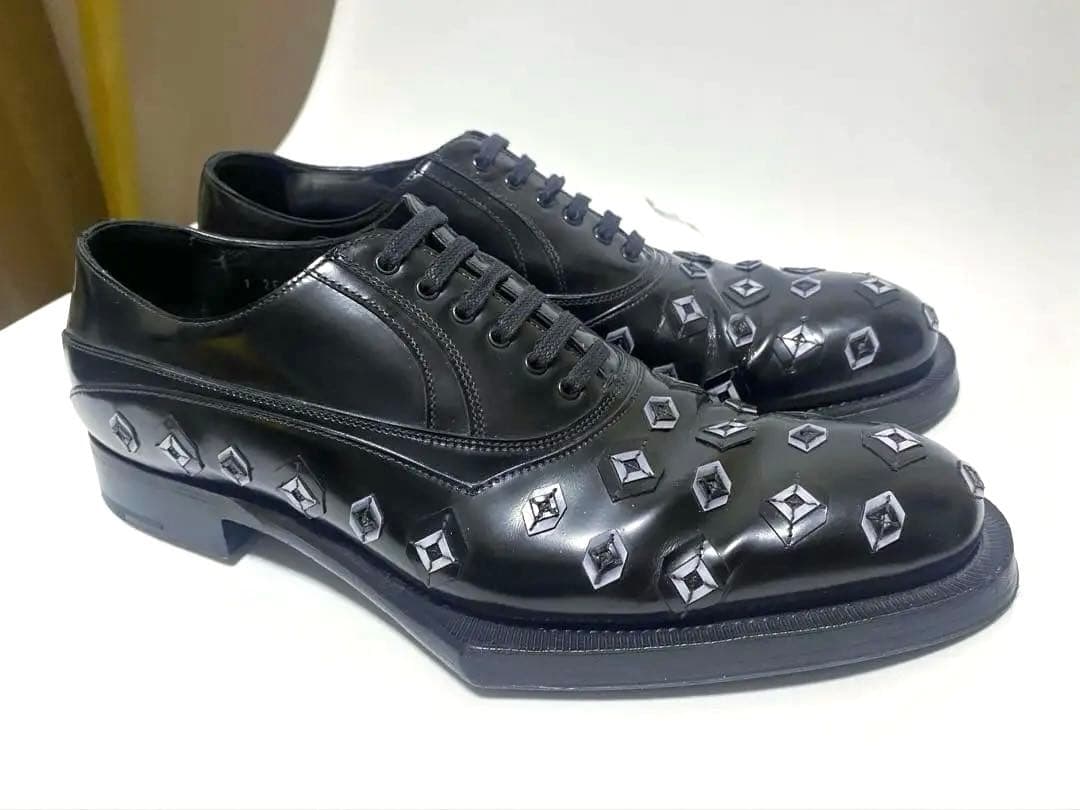 最終価額PRADA プラダ12aw 幾何学ドレスシューズ　サイズ9美品