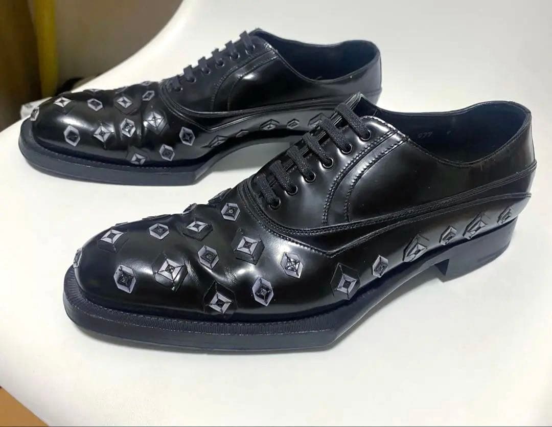 最終価額PRADA プラダ12aw 幾何学ドレスシューズ　サイズ9美品