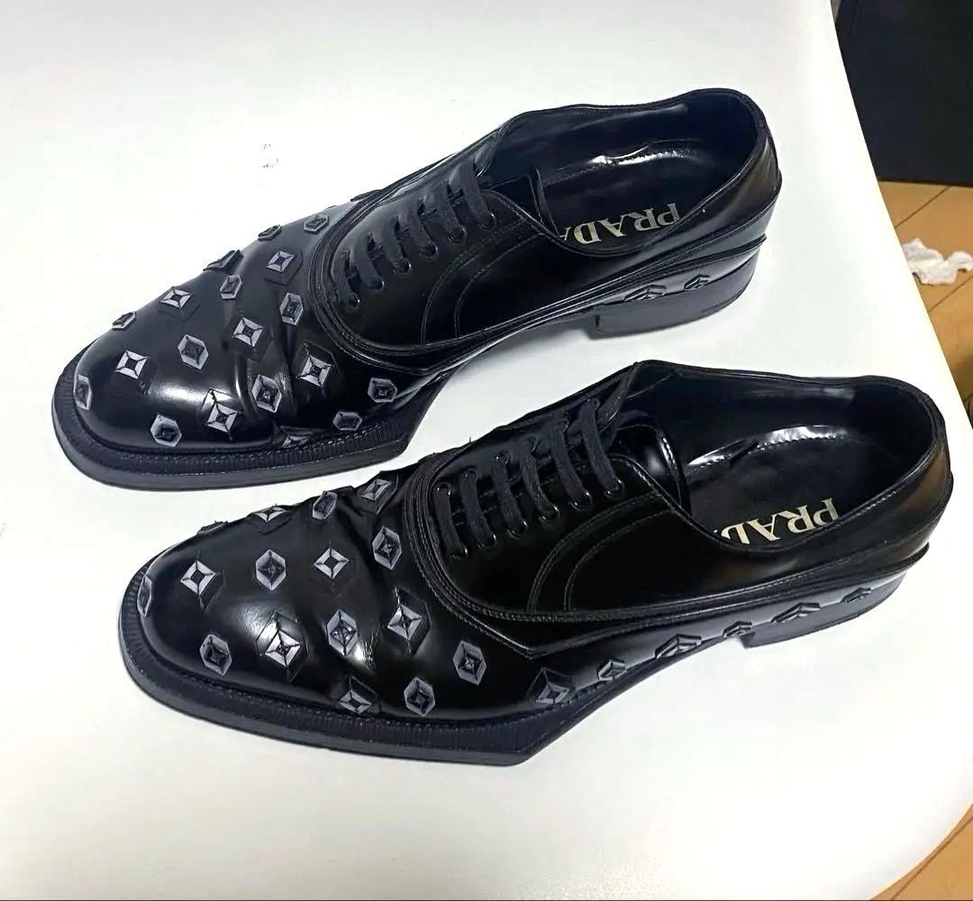 最終価額PRADA プラダ12aw 幾何学ドレスシューズ　サイズ9美品