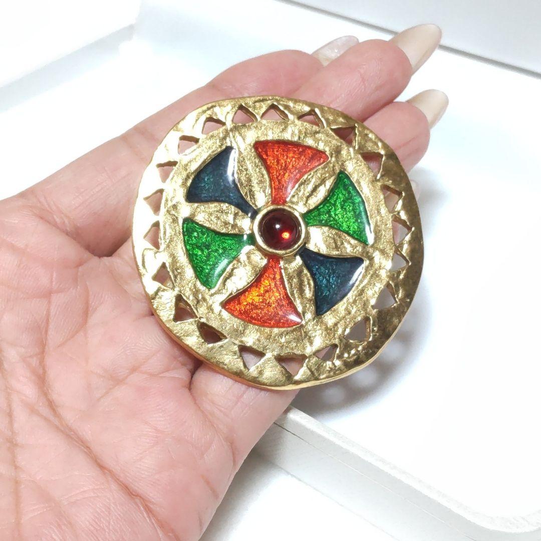 希少♡ヴィンテージ♡イヴサンローラン♡カラーストーン♡ブローチ兼ペンダントトップ