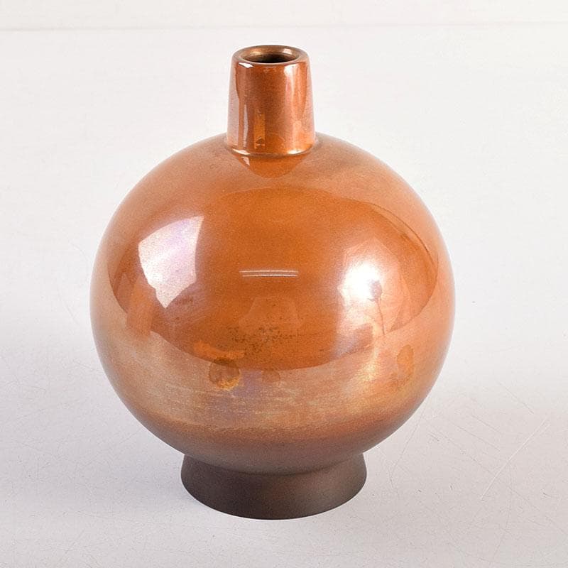 田畑一作造　朱銅　一輪挿し　樫の実　共箱　V　8319