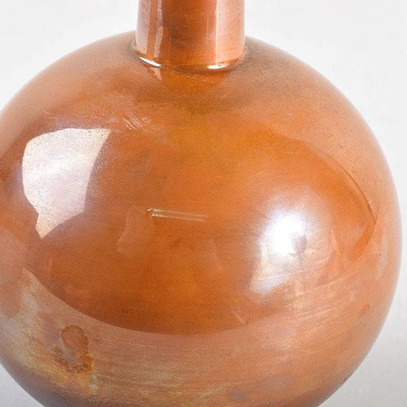 田畑一作造　朱銅　一輪挿し　樫の実　共箱　V　8319