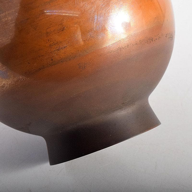 田畑一作造　朱銅　一輪挿し　樫の実　共箱　V　8319