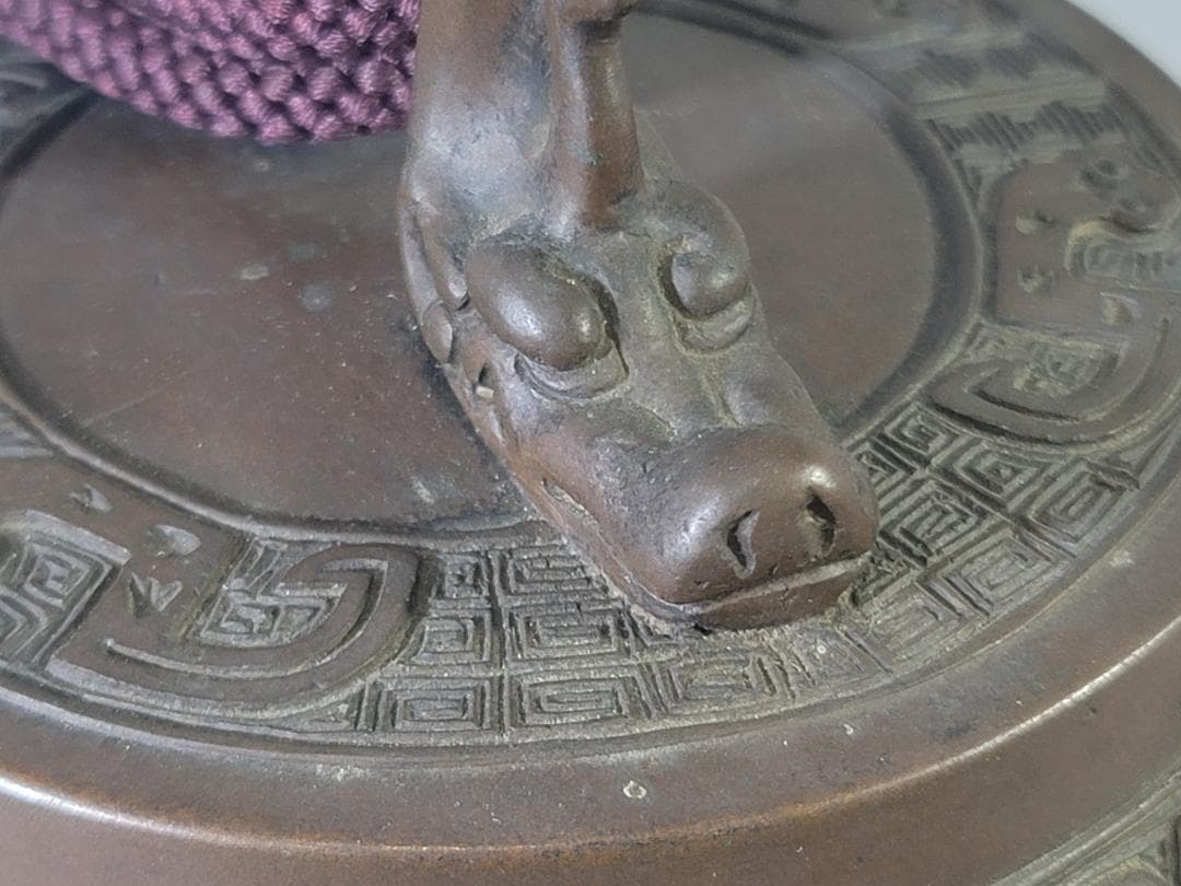 DT710 青銅晩鐘 饕餮紋 吊鐘 蔵六造 共箱