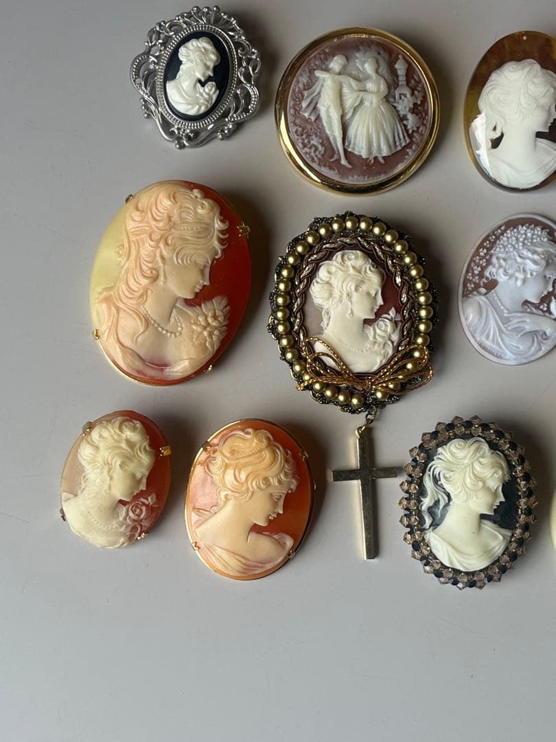 高琦カメオ　ペンダント　アクセサリー　ブローチ　27個セット