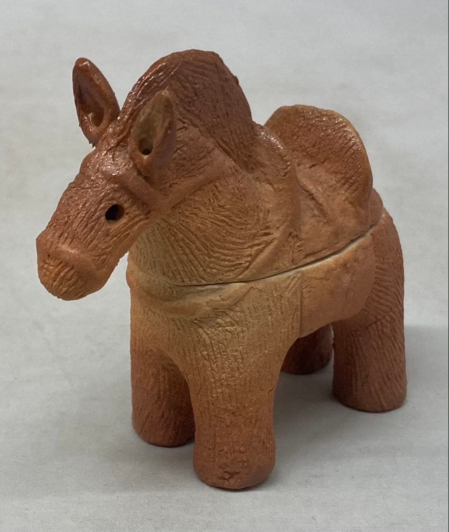 B530s「干支 午 香合」岩淵重哉造　共布共箱　酉々窯　京都　茶道具