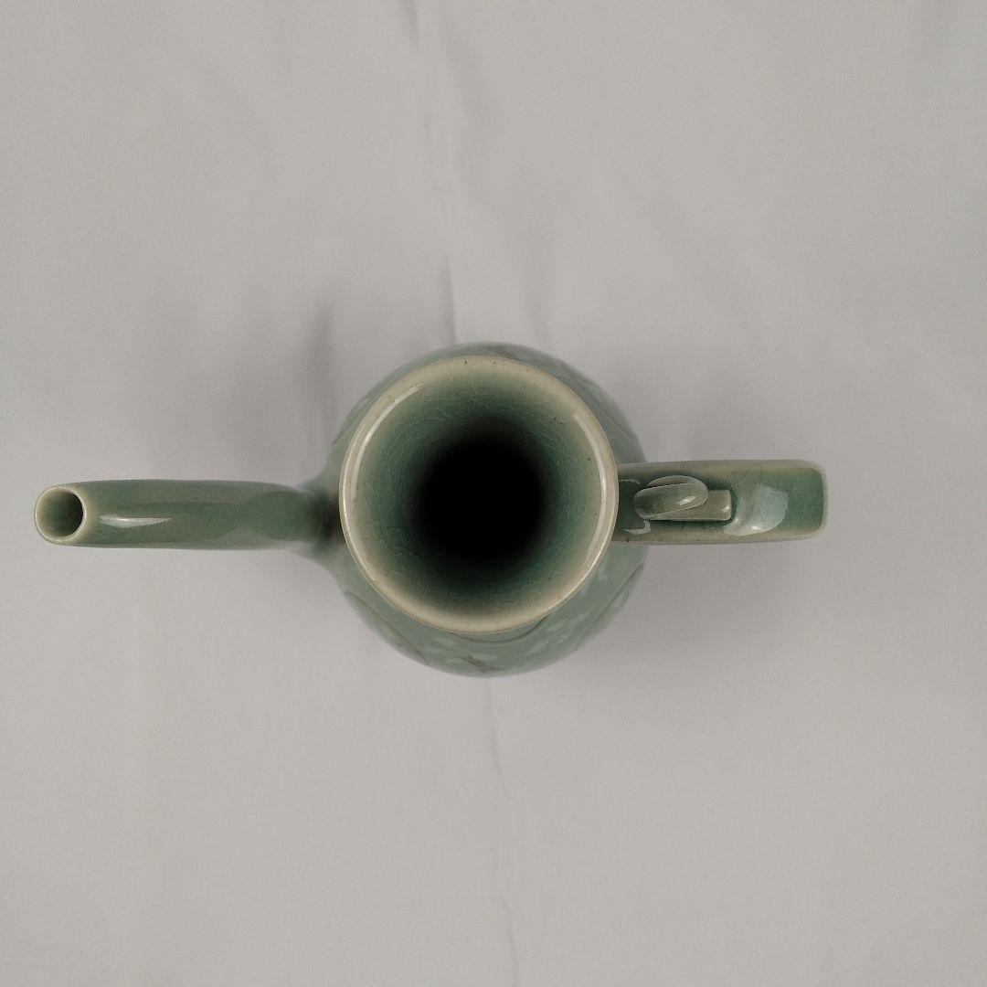 高麗青磁雲鶴文水差し　峯岩作　韓国人間国宝　高麗青磁　韓国美術　高麗美術