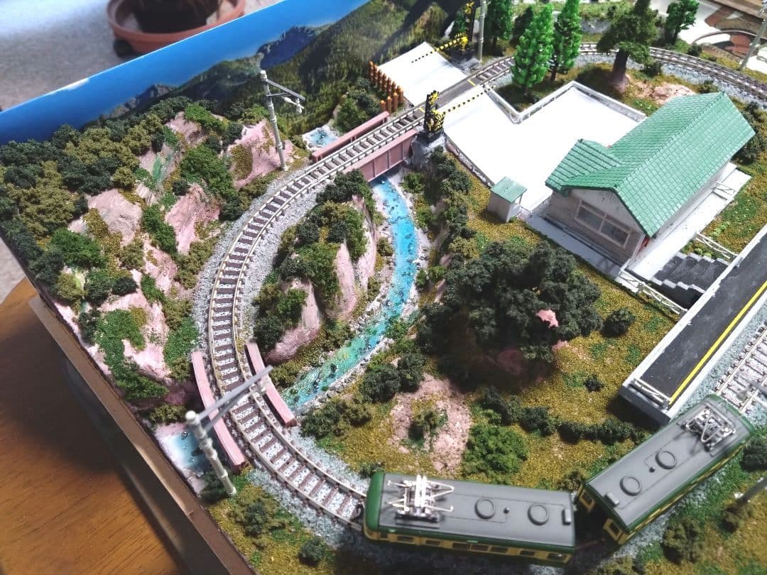 Nゲージ鉄道模型 ジオラマ 透明ケース付き　A3サイズ