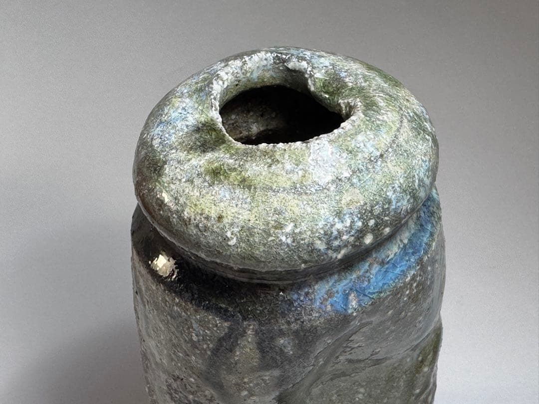 【越前唐津焼】三好健太郎作　花入18センチ　割竹式登り窯