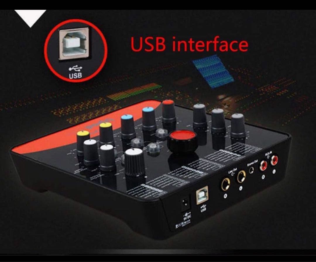1 セット Upod プロフェッショナル外部サウンドカードマイク 48V USB