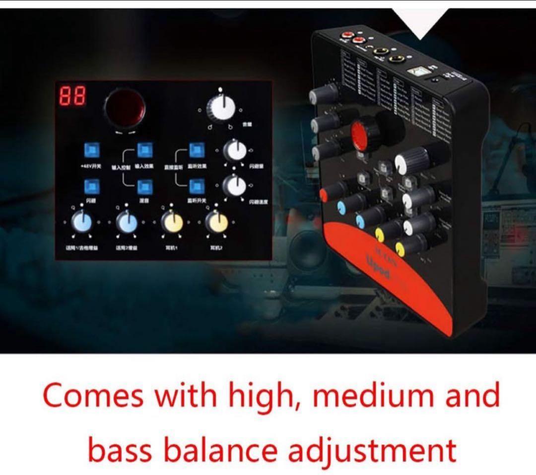 1 セット Upod プロフェッショナル外部サウンドカードマイク 48V USB