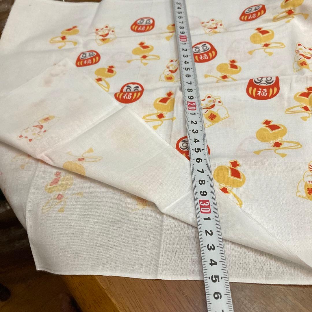招福　手ぬぐい　新品未使用　だるま　小槌　招き猫